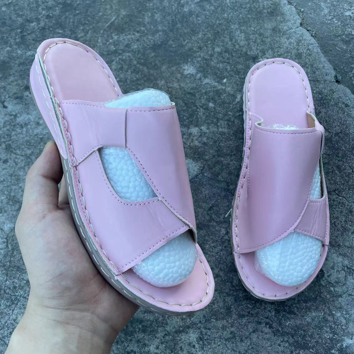 Dame Komfort-sandaler med elastiske indsatser og åndbart overmateriale Stilla