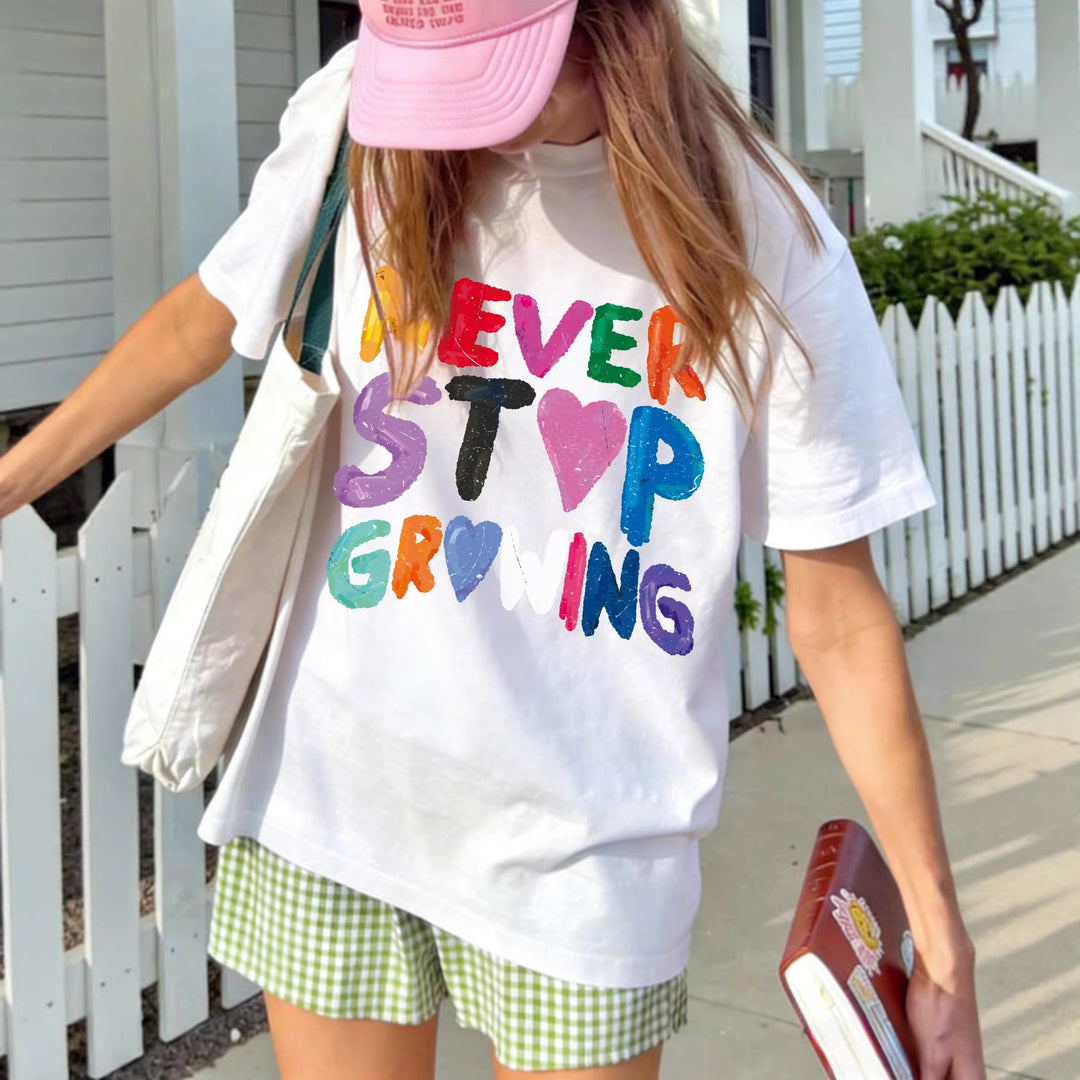 Dame T-shirt med kreativt motiverende tekst Skovae