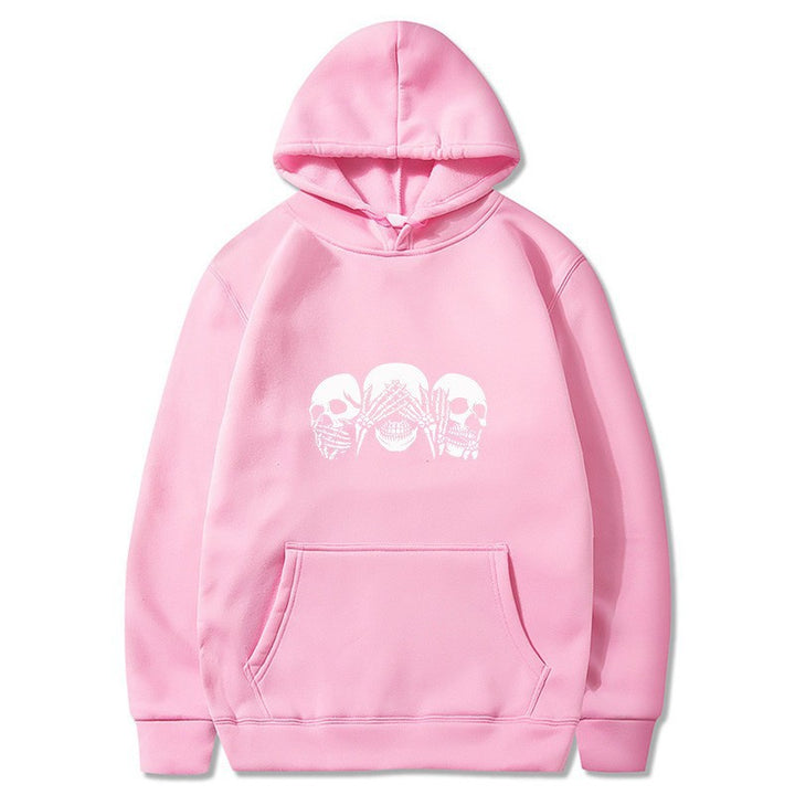 Kvindernes hoodie med kunstnerisk kranie design Skovae