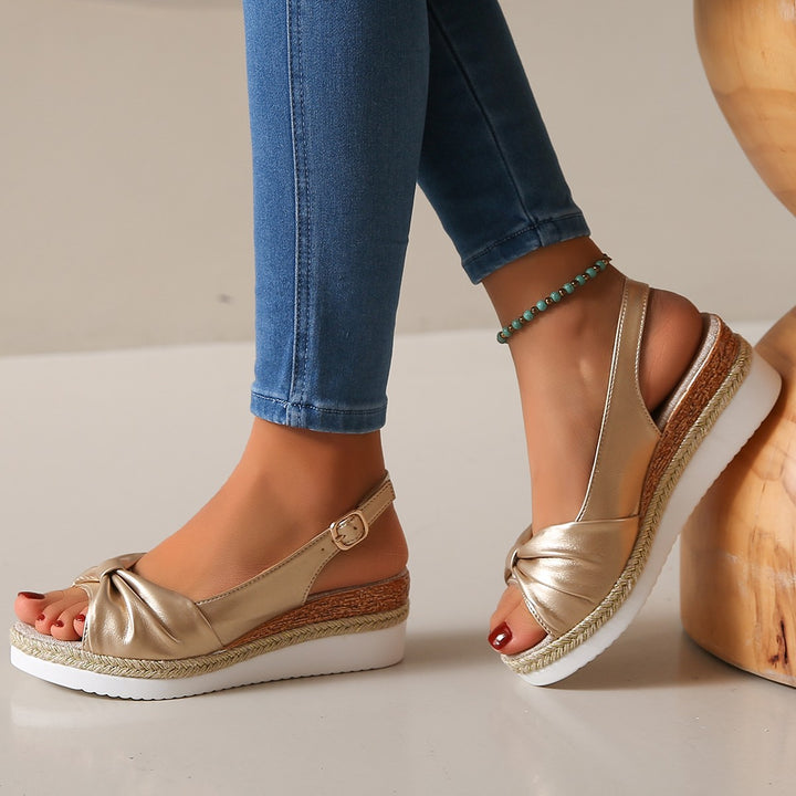 Dame Wedge-sandaler med elegant knude-design og skridsikker sål Stilla