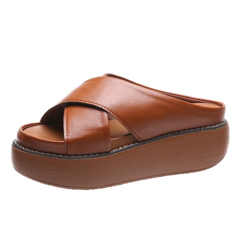 Dame platform-sandaler med elegant krydsbånd-design og skridsikker sål Stilla
