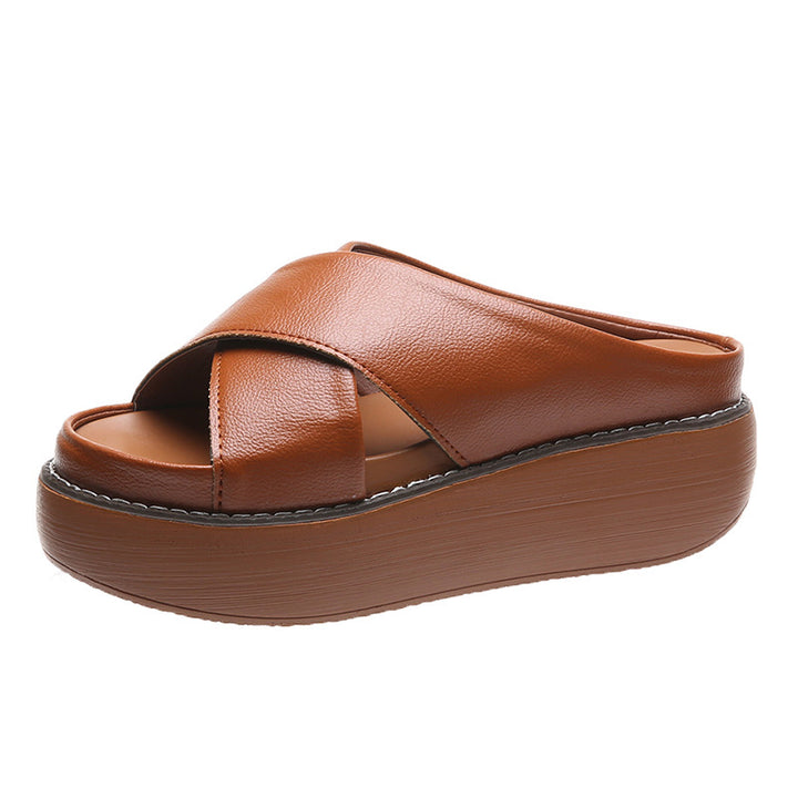 Dame platform-sandaler med elegant krydsbånd-design og skridsikker sål Stilla