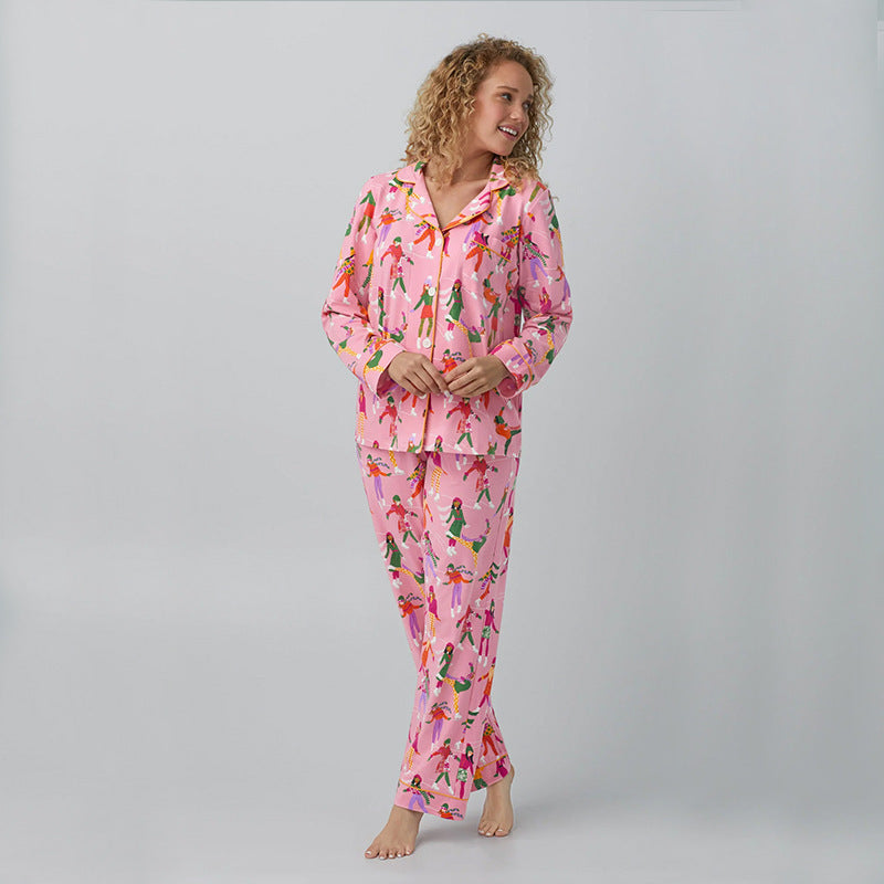Femme Floral Print Nattrøje Sæt Stilla