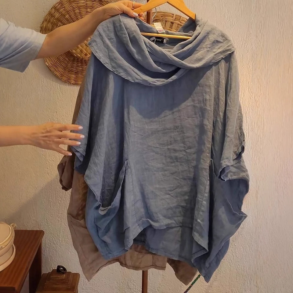 Damer Oversize Bluse med generøs krave Stilla