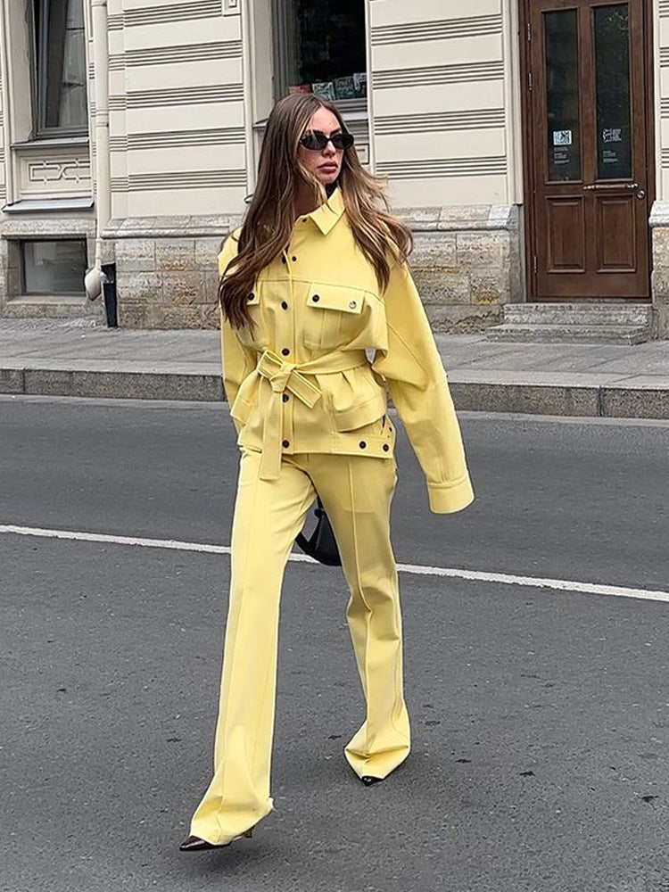 Dame moderigtig oversized jakke og bukser sæt Stilla