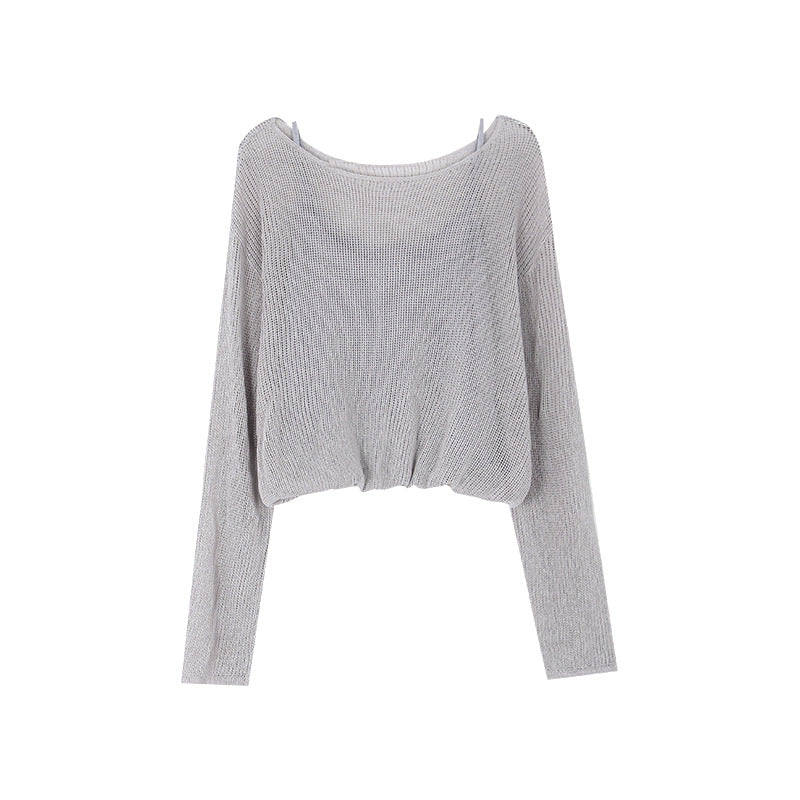 Dame luftig strikpullover med fin mesh-struktur og løs pasform Stilla
