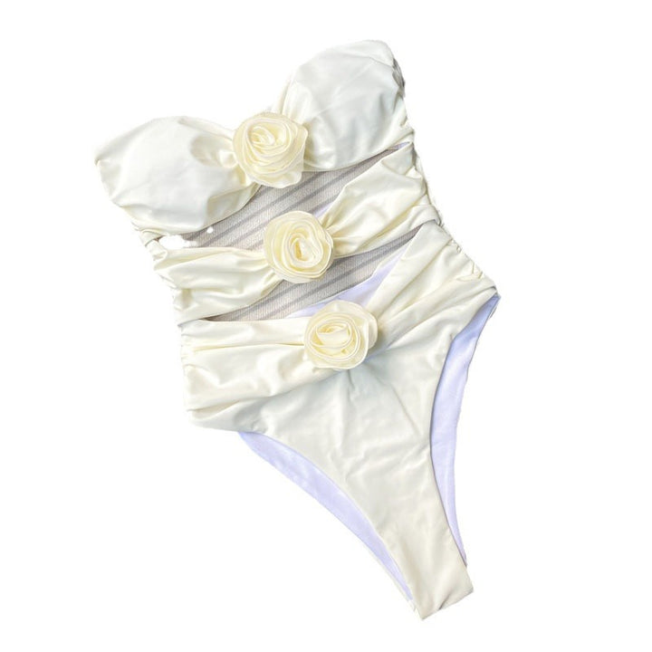 Dame Cut-Out Bikini med dekorative blomsterelementer Skovae