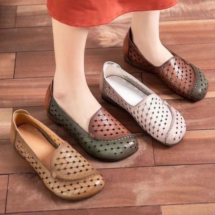 Dame Elegante flettede Ballerinas med åndbar struktur Stilla