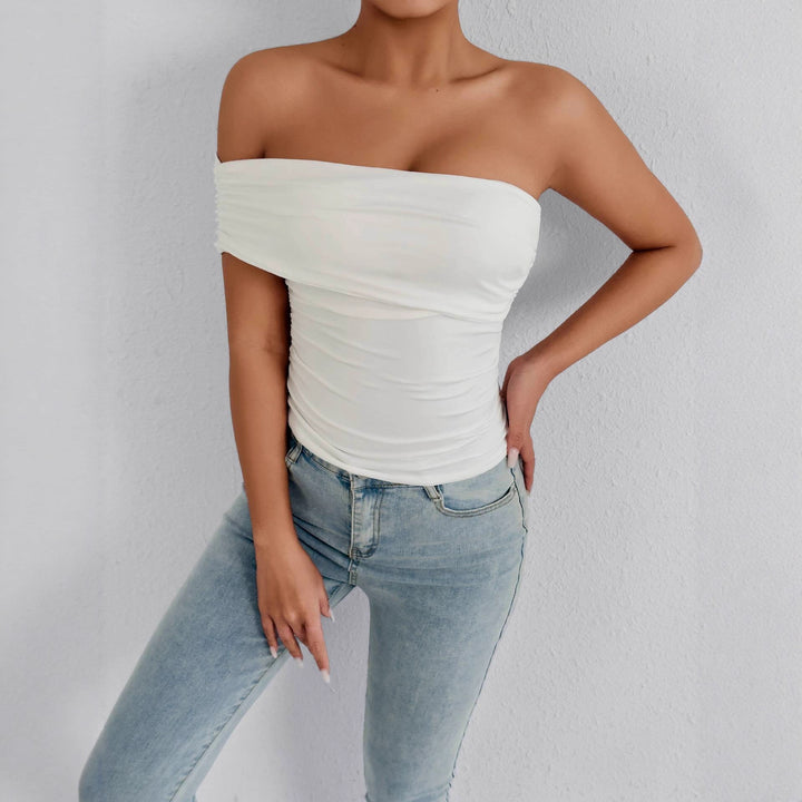 Dame Off-Shoulder top med raffinerede flæsedetaljer Skovae