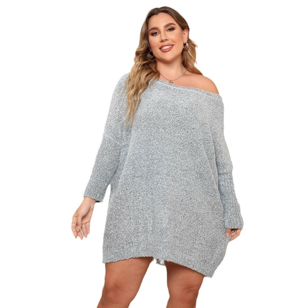 Dame hyggelig oversize sweater med skulderudskæring Stilla