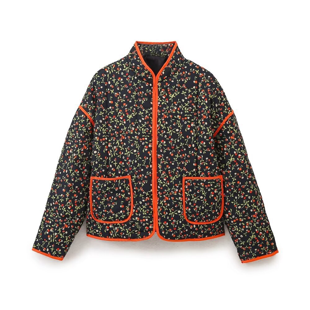Femme Floral Steppet Komfortjakke Stilla