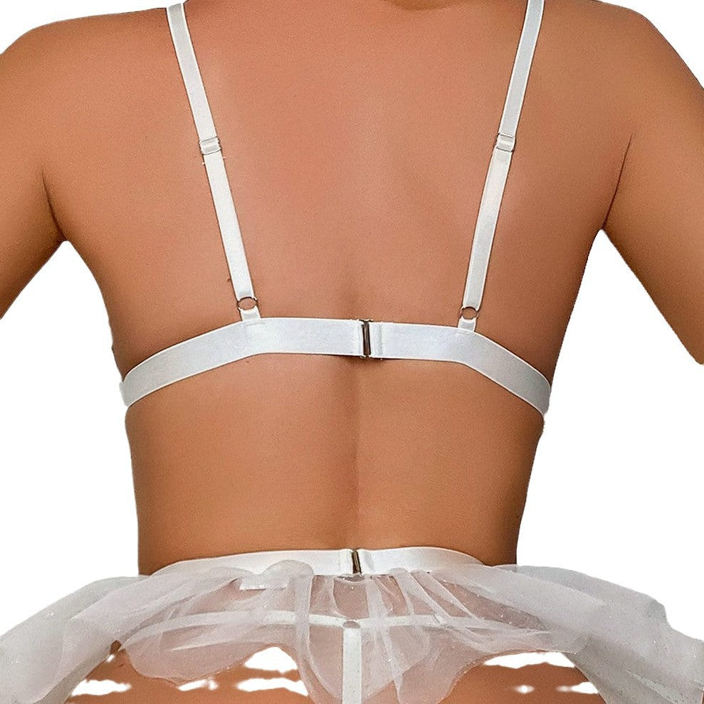 Dame-BH med spidsedetail og transparente tyl-accents Stilla