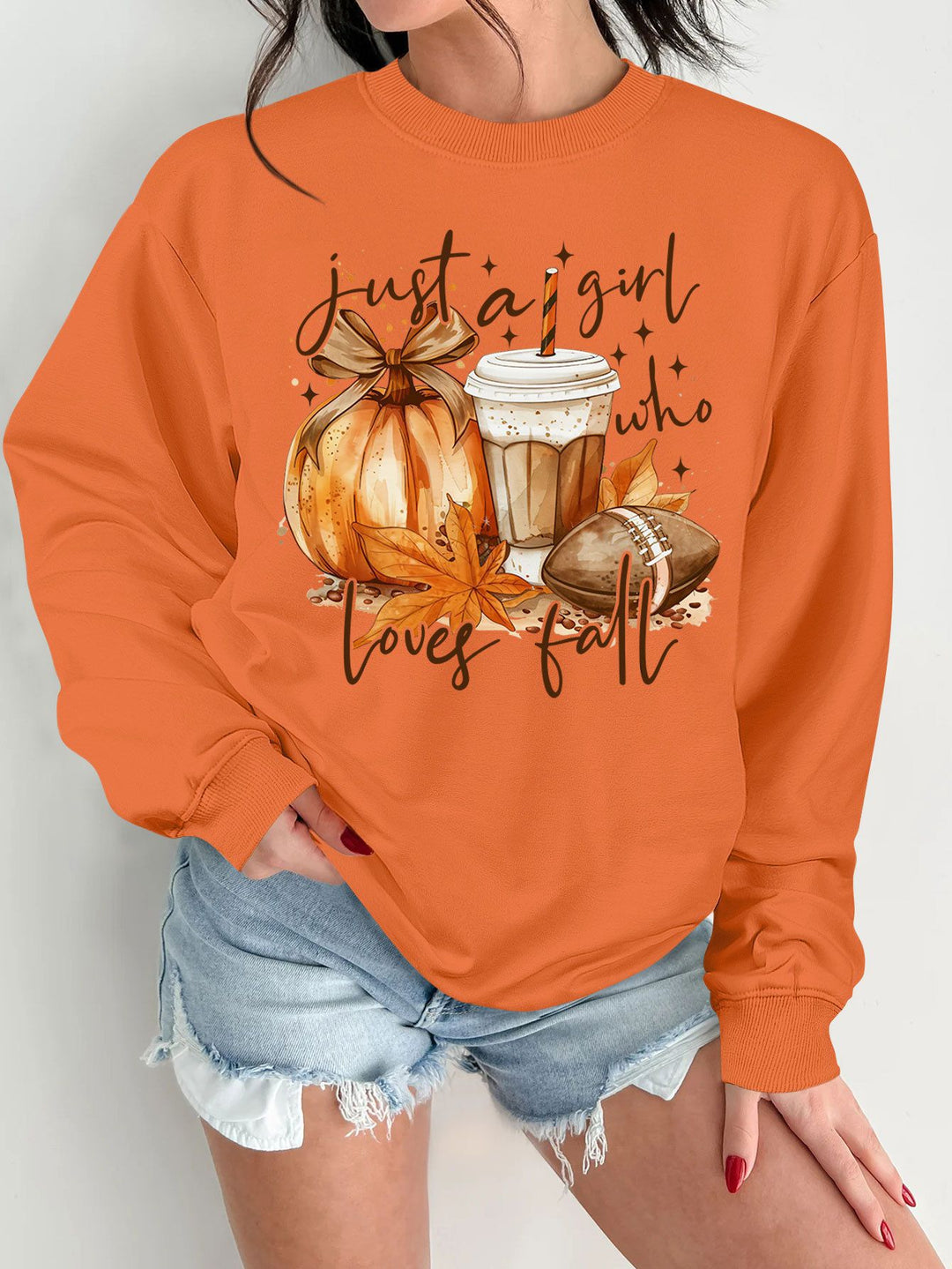 Kvinders sweatshirt med efterårsmotiv og inspirerende print Stilla