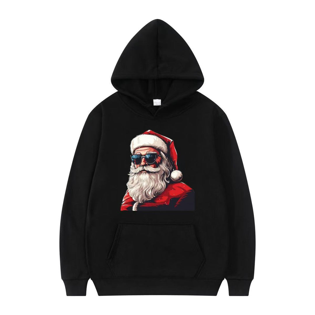 Dame hoodie med festligt julemandsmotif og kunstnerisk print Skovae