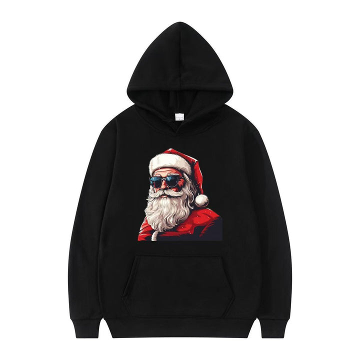 Dame hoodie med festligt julemandsmotif og kunstnerisk print Skovae