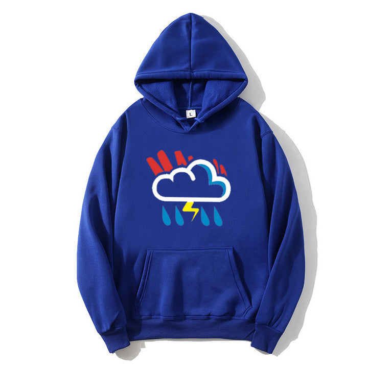 Damehoodie med muntert vejrmotiv Skovae