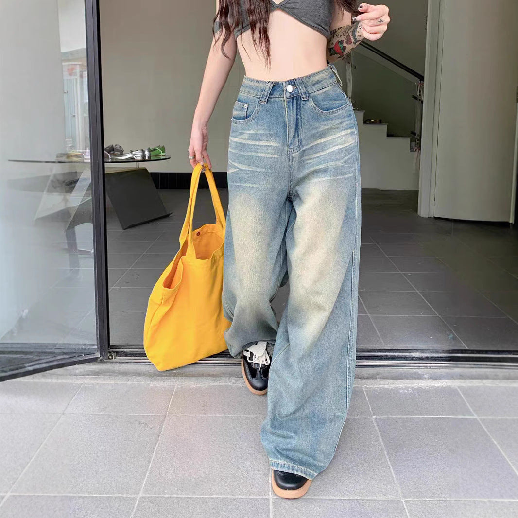Kvinders Loose Fit Jeans med Vintage Effekter Stilla