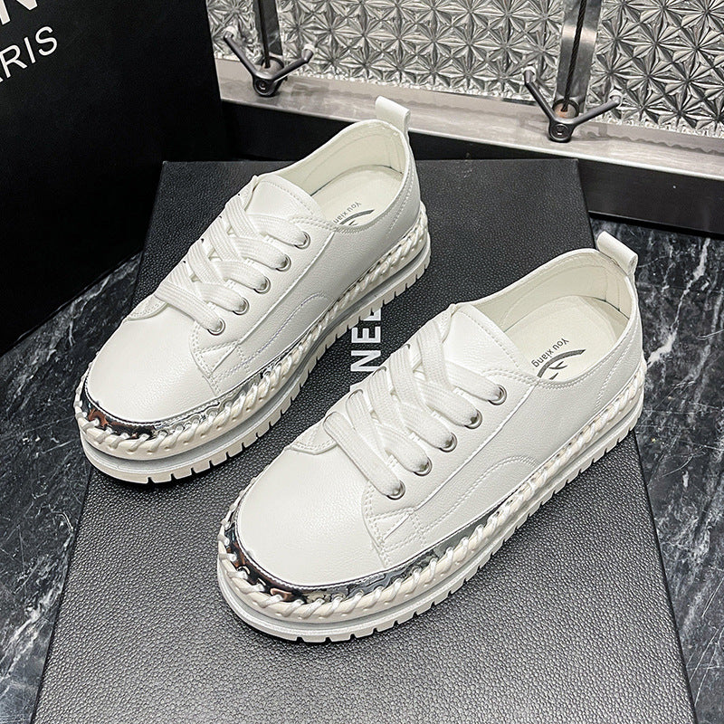 Dame mode Sneakers med kvalitetslæder og trendy kædesål Stilla