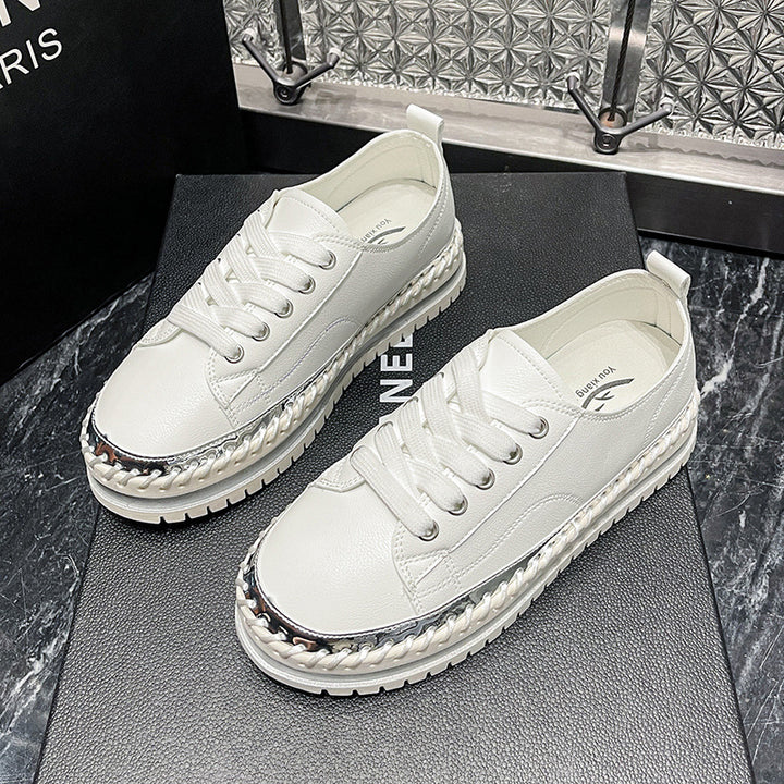 Dame mode Sneakers med kvalitetslæder og trendy kædesål Stilla