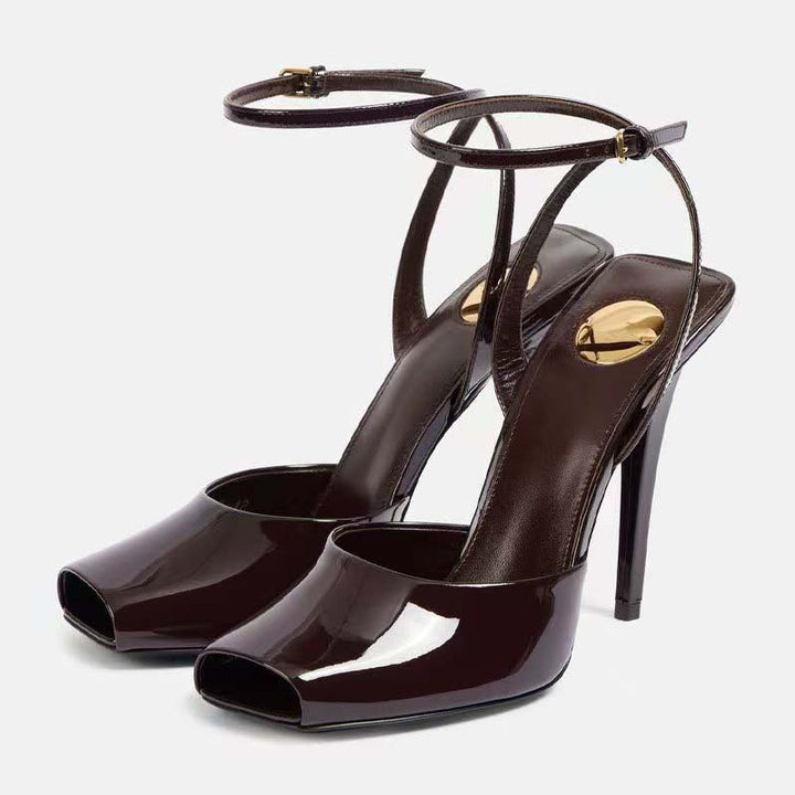 Femme Open-Toe Slingback High Heels med elegant ankelrem-detalje Stilla
