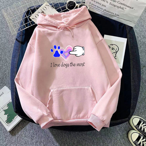 Kvinder Hoodie med Kærlig Hundedesign Skovae