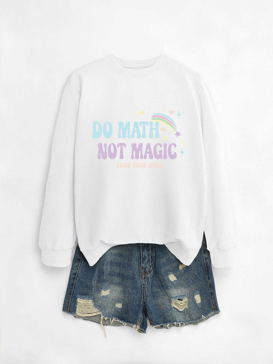 Dame casual sweatshirt med inspirerende matematikmotiv Stilla