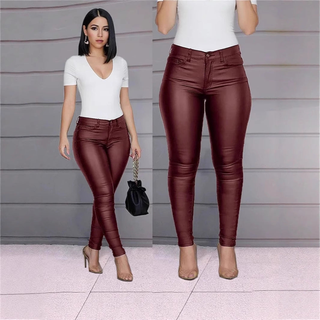 Dame Kvalitets Skinny Jeans i moderigtig Lak-look Stilla