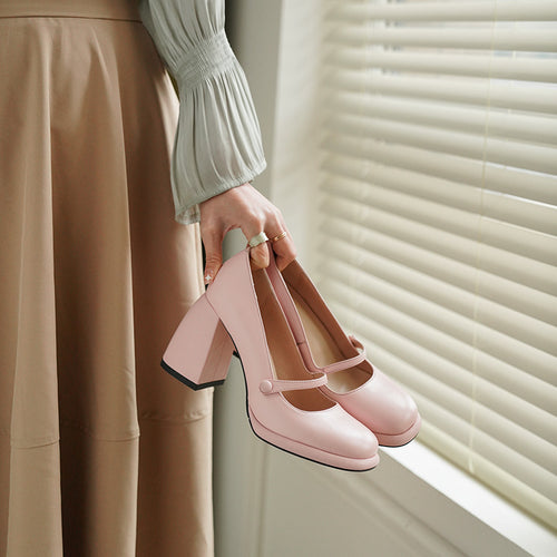 Femme Mary Jane blokhæle pumps Stilla