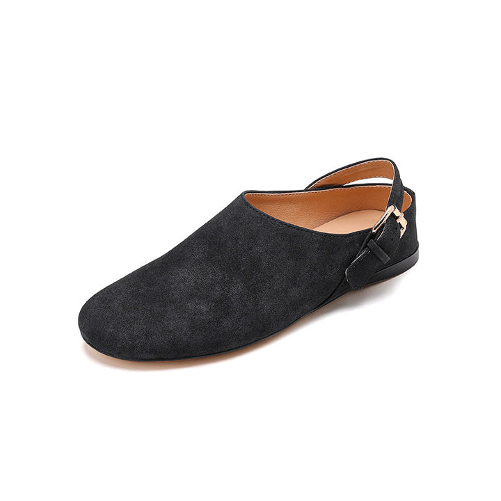 Femme Slip-On Suede Pantoletten med justerbar rem Stilla