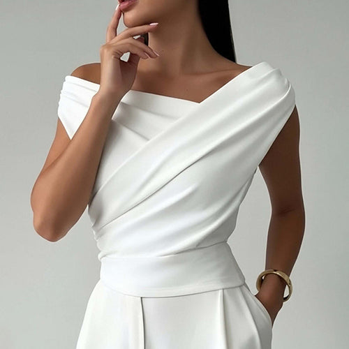 Damer Elegant Top med Wrap Look og en Skær Betoning Stilla