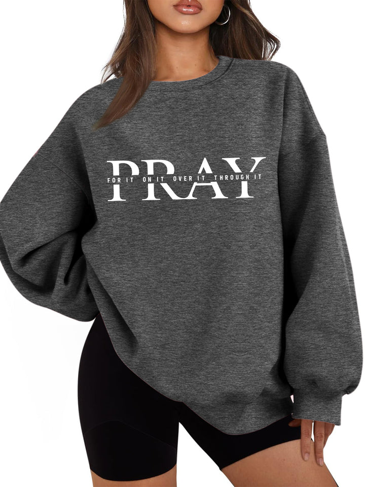 Kvinders sweatshirt med oversized snit og inspirerende print Stilla