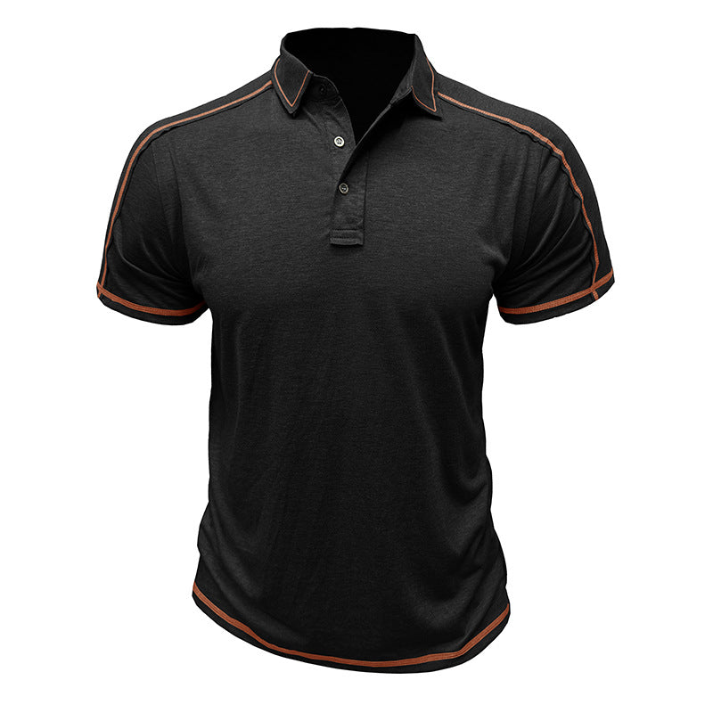 Herrer polo shirt med moderne kontrastsømme og åndbart stof Stilla