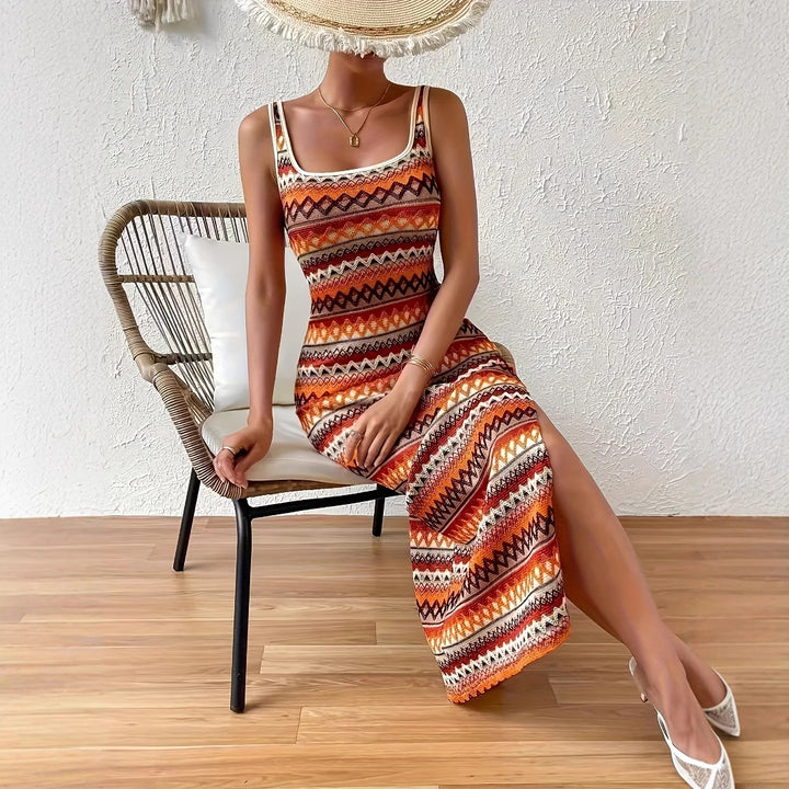 Stribet maxi slipdress til kvinder Stilla