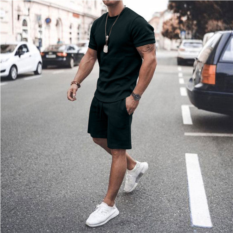 Herre afslappet sportsoberdel og shorts-sæt med åndbart materiale Stilla