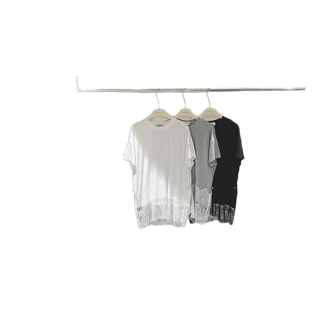 Dame T-shirt med spidsdetaljer Stilla