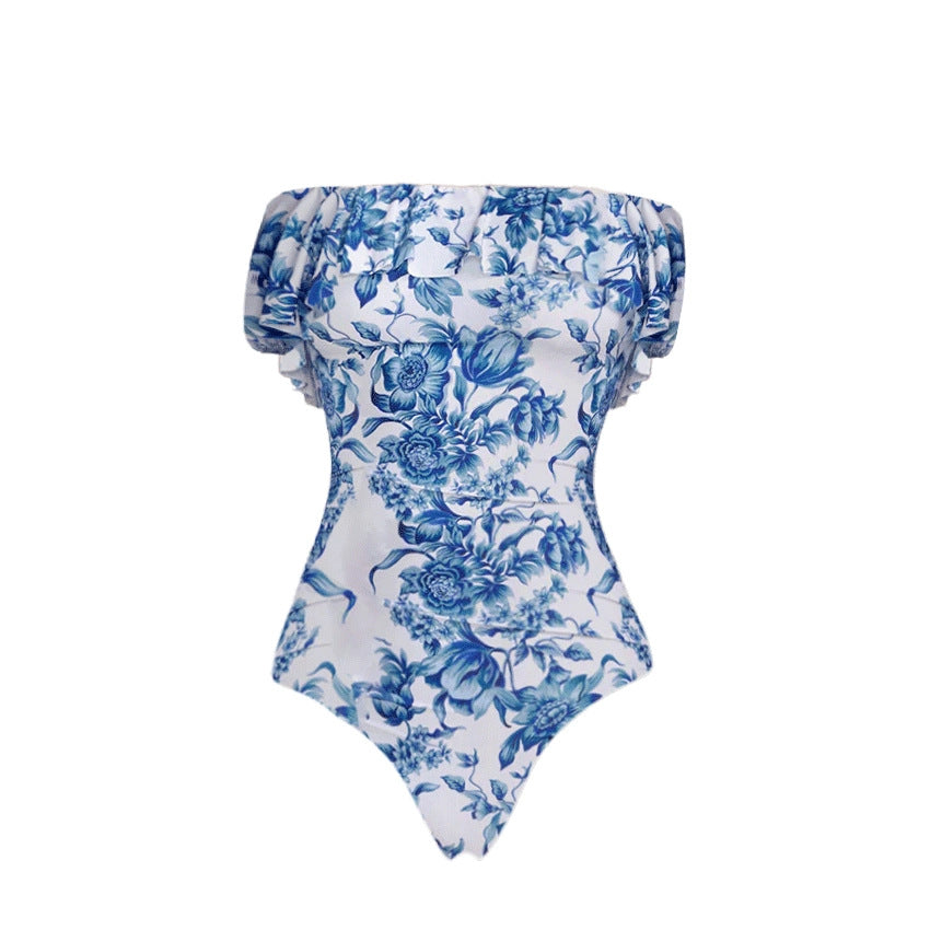 Dame højtaljet bikini sæt med floral design Skovae