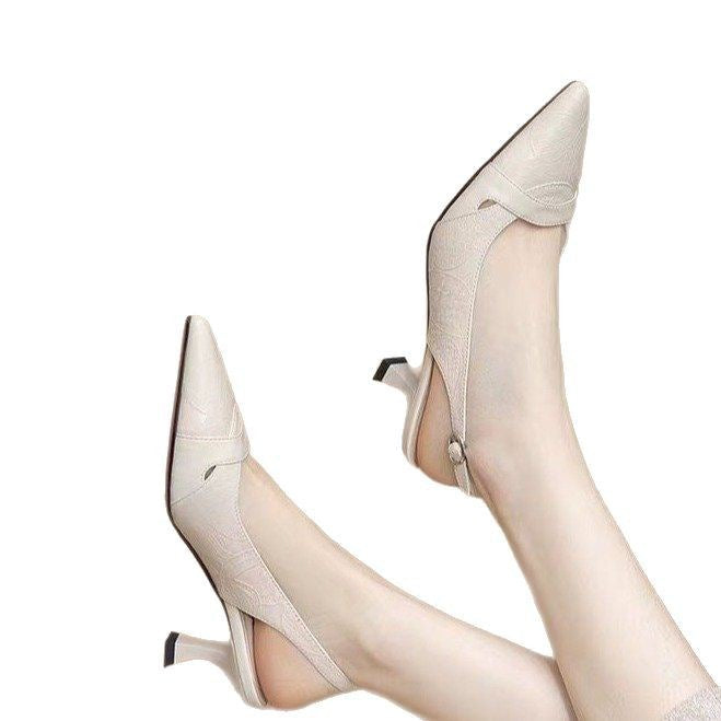 Dame Slingback-pumper med elegant spænde og moderigtigt blokhæle Stilla