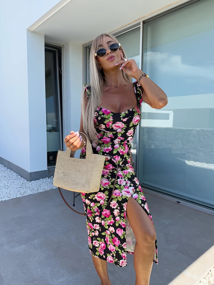 Dame sommerkjole med blomsterdesign Stilla