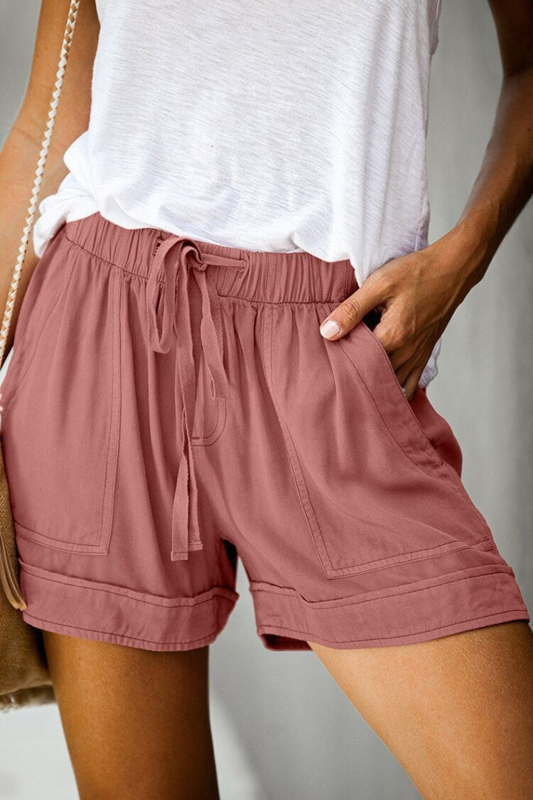 Dame Behagelige Sommer-shorts med elastisk talje og praktiske lommer Skovae