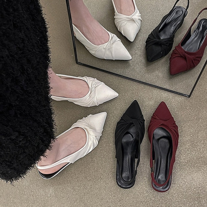 Femme Spidsnaht Slingback-Hæle med knyttet design Stilla