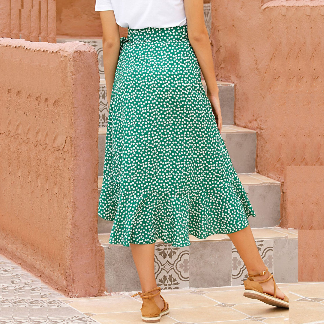 Femme Volant Saum Midi Skirt Stilla