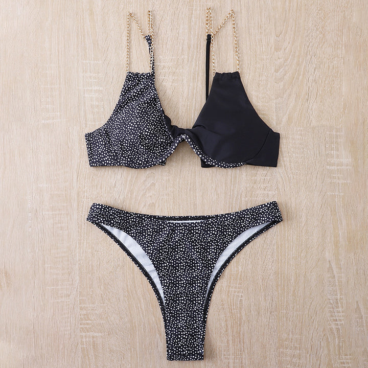 Dame Bikini-sæt med elegante kæde-stropper og raffineret vendedesign Stilla