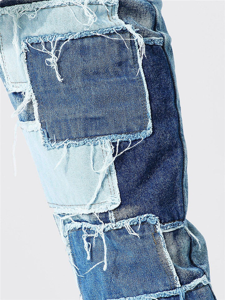 Herre Revnet Patchwork Jeans Stilla