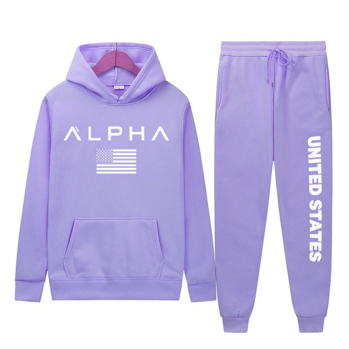 Kvinders hoodie og joggingbukser sæt med kreativt frontprint og sporty snit Skovae