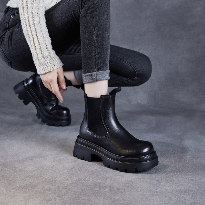 Dame Chunky Sole Chelsea Støvler med elastiske sidepaneler Stilla