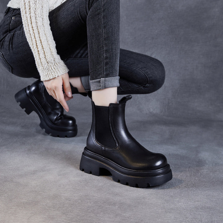 Dame Chunky Sole Chelsea Støvler med elastiske sidepaneler Stilla