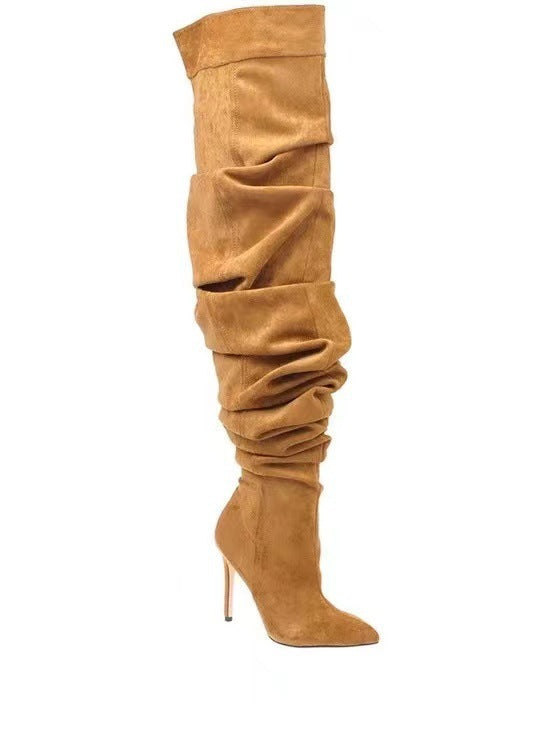 Femme Slouchy Over-knæ Stiletto Støvler Stilla