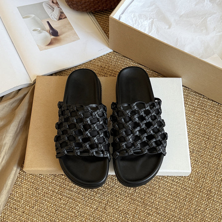 Femme Woven Slide Sandaler med elegant krydsrem-design Stilla
