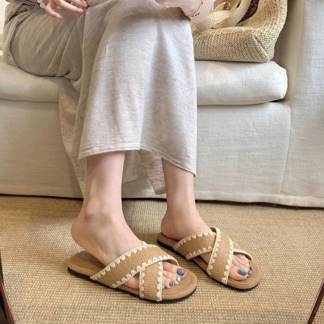 Femme Slip-On Kryds Pæl Rutsjebane Sandaler Stilla