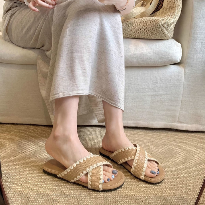 Femme Slip-On Kryds Pæl Rutsjebane Sandaler Stilla